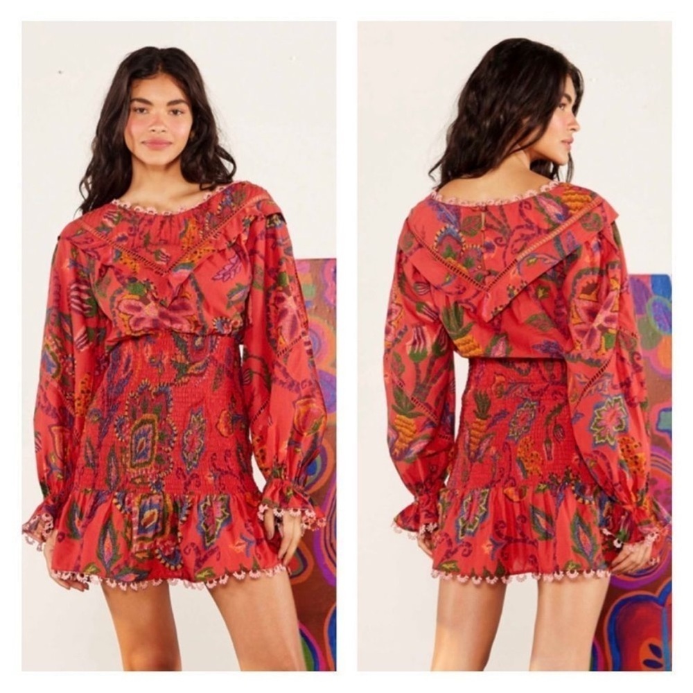 FARM Rio Red Floral Mini Dress - Picture 7 of 14